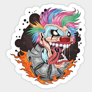 Clown with colour hair Sticker